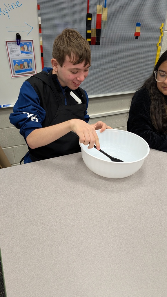Students making slime