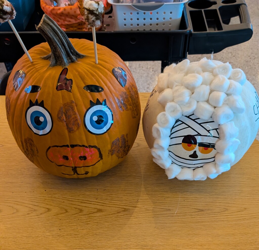 Pumpkins decorated by TILT students