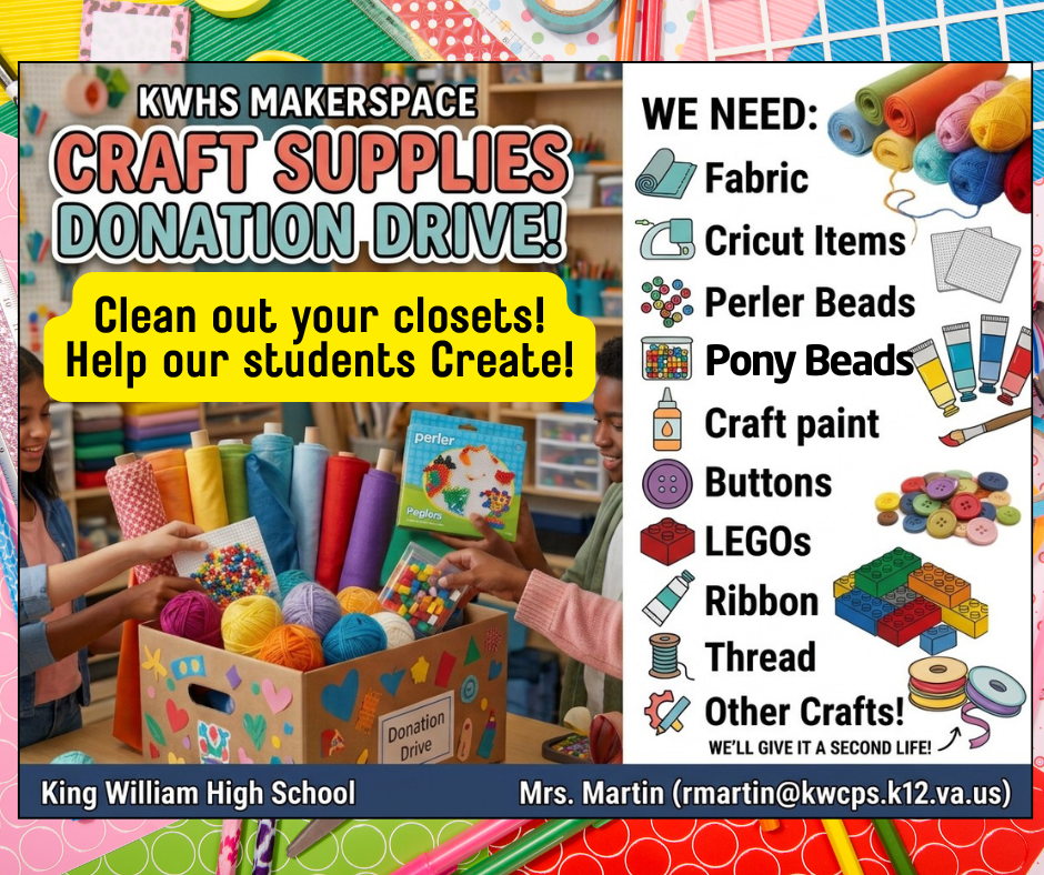 Craft item donation drive