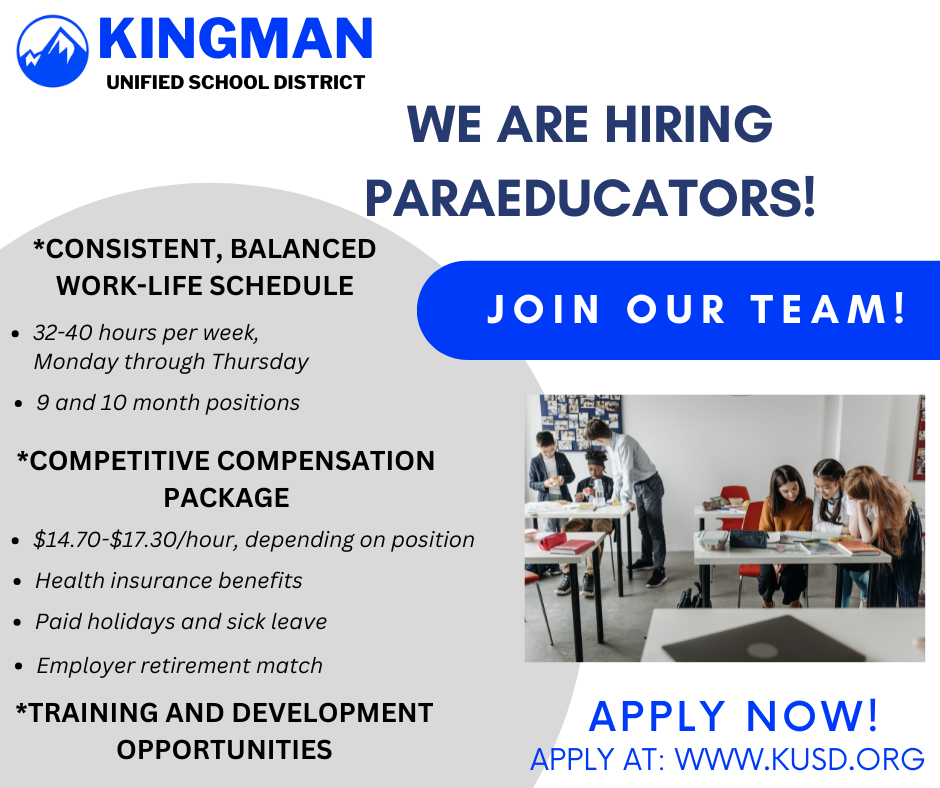 Job flyer for paraeducators