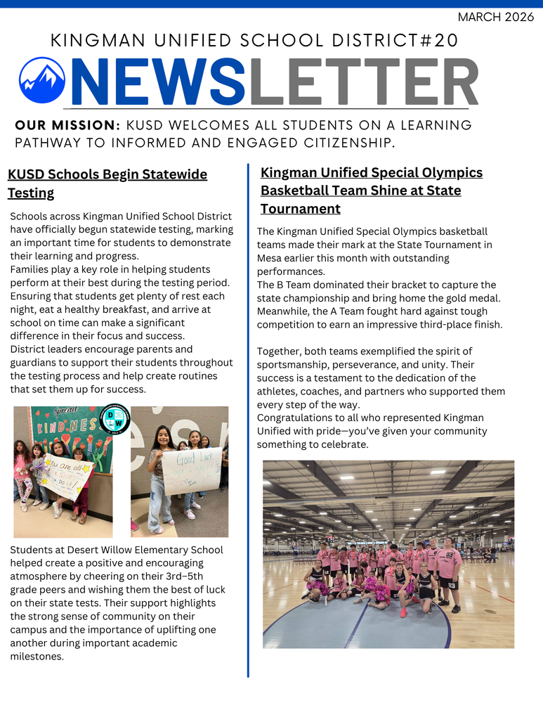 Cover page for March Newsletter