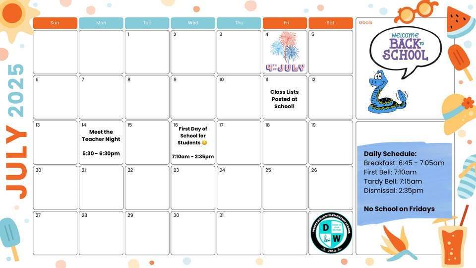 July Calendar