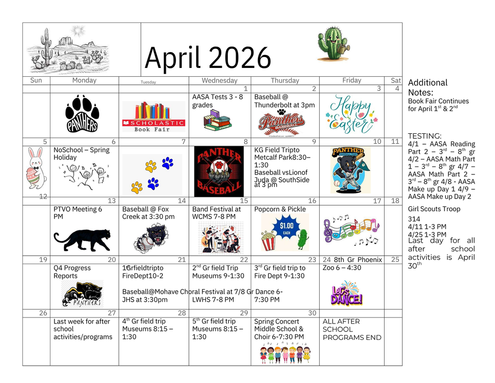 BMS April Calendar