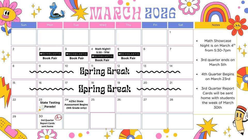 DW March Calendar