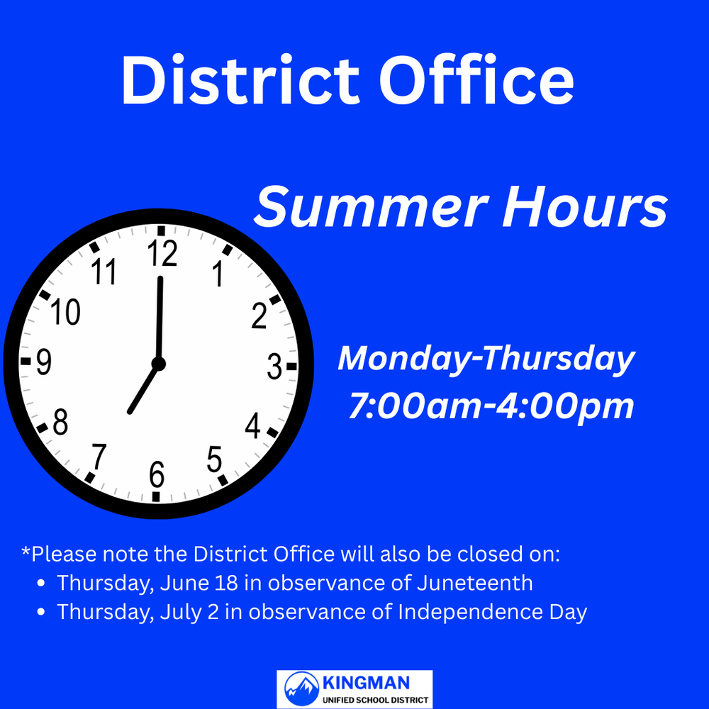 District Office Summer Hours 2026