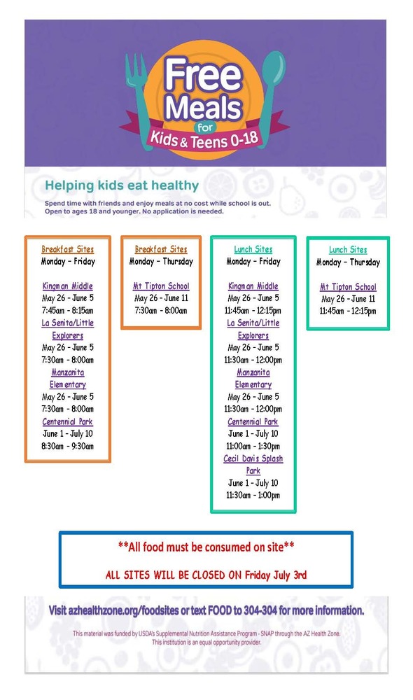 Free Summer Meal Program