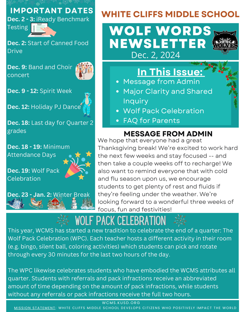 December 2024 WCMS Newsletter