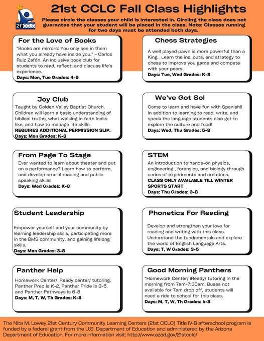 21st CCLC Fall Highlights