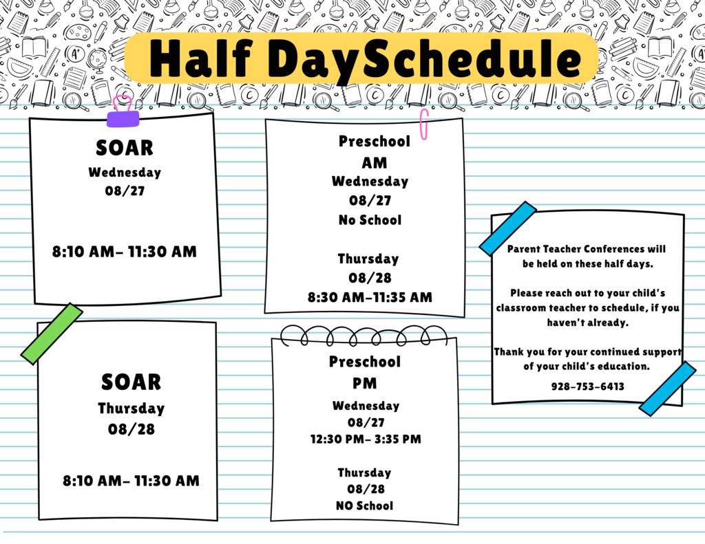 Half Day Schedule 