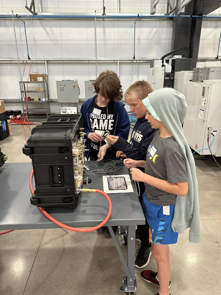 Students testing machines