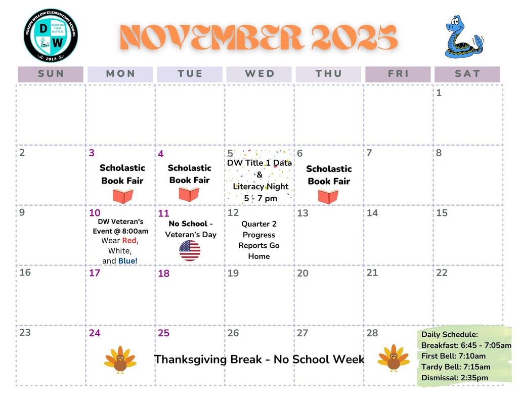 DW November Calendar