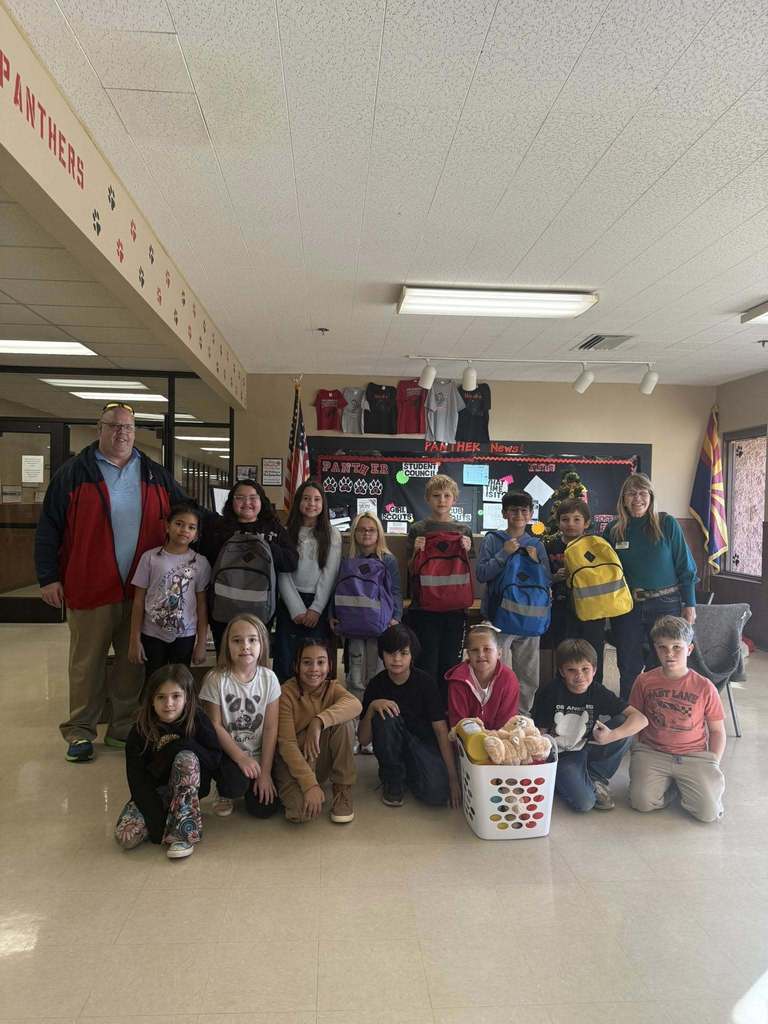 Students receiving donations