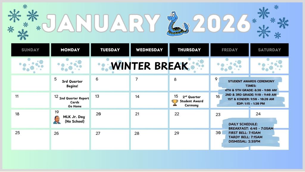 DW January Calendar