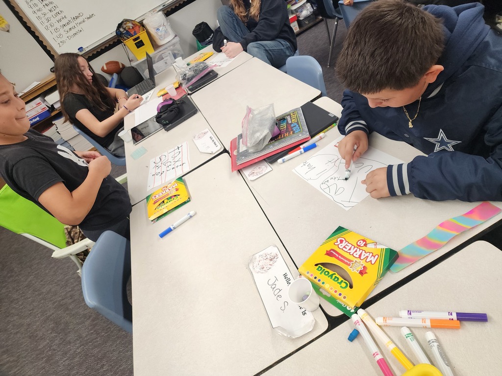 Students making signs 