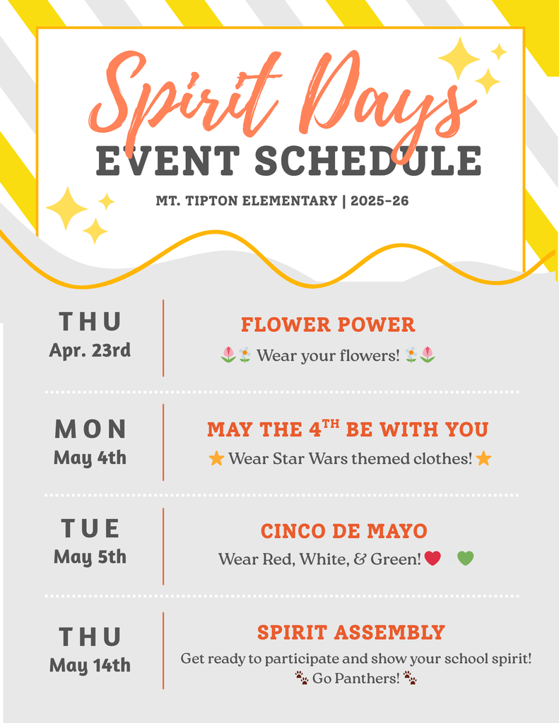 Upcoming Spirit Days