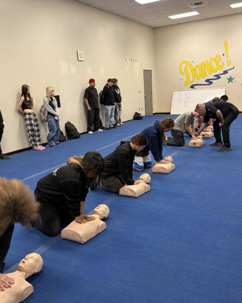KHS students learning CPR