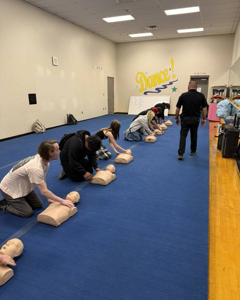 KHS students learning CPR