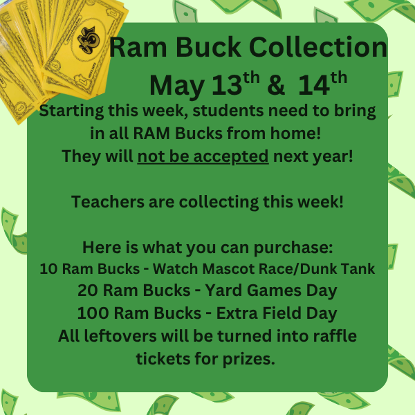 RAM BUCK COLLECTION - Bring in all your ram bucks!