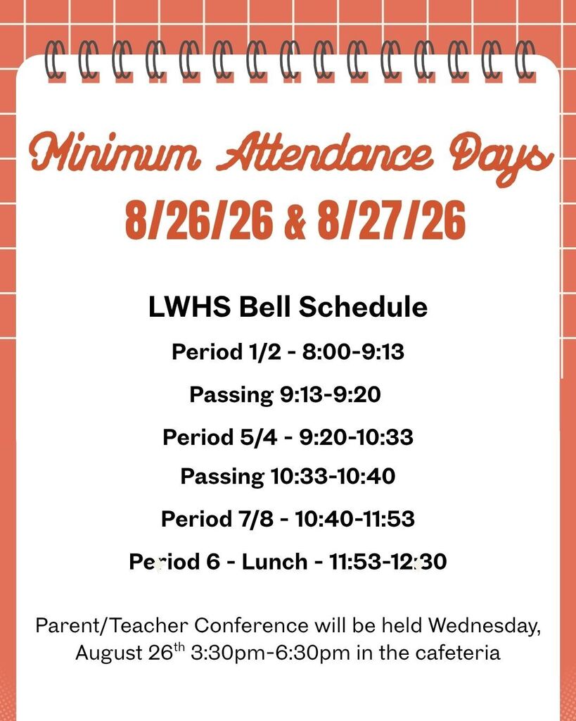 Bell Schedule 8/26 &8/27