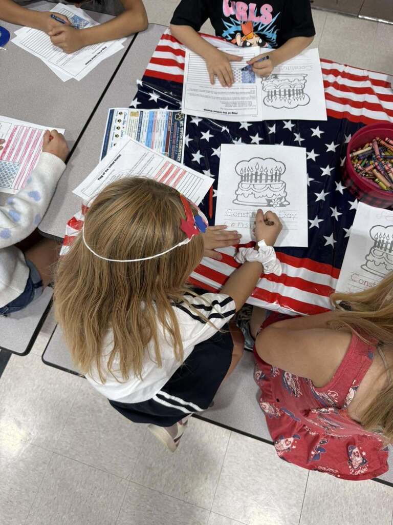 Students participating in Constitution Day activities
