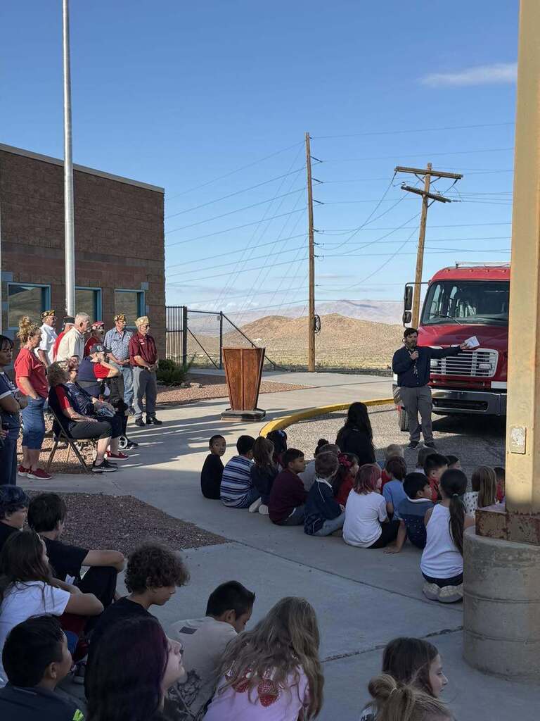 Students attending the Flag Raising Ceremony