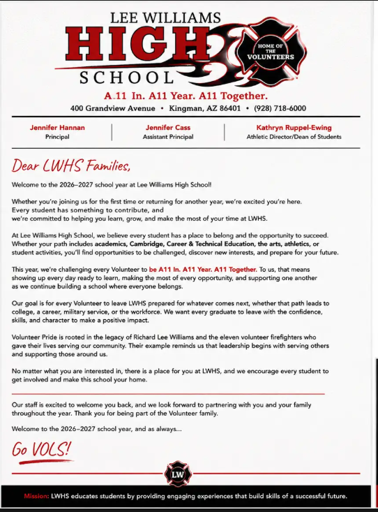 Welcome letter