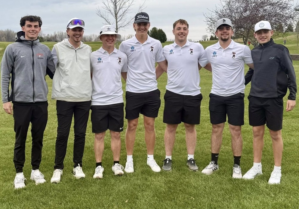 Kingston Golf Team Posing With Coach Lemke