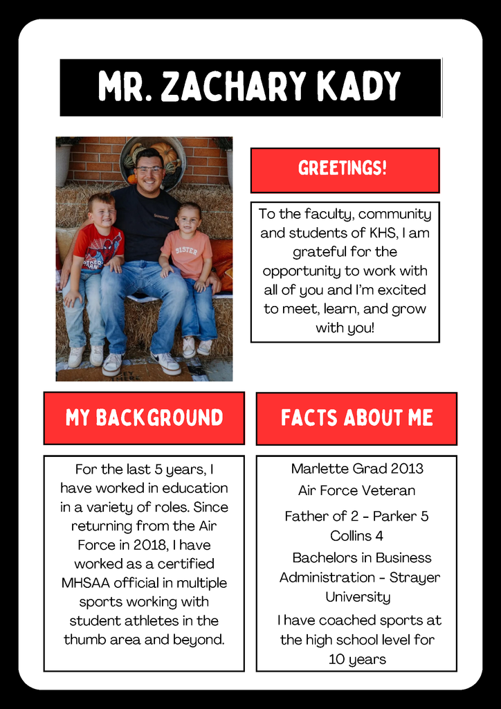mr. kady meet the teacher info sheet