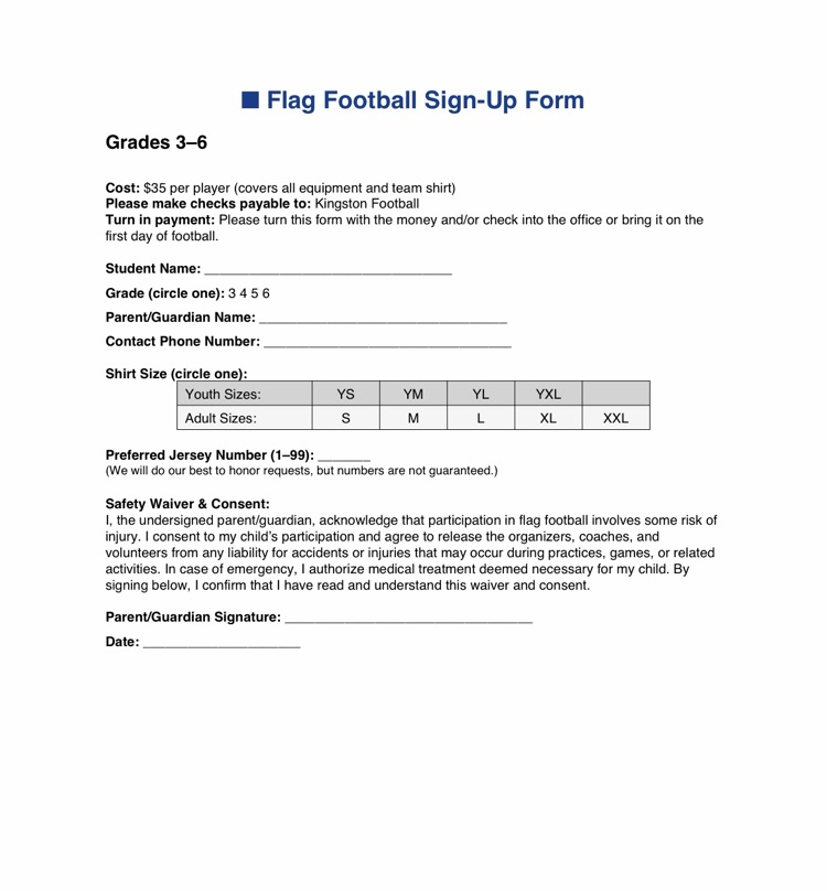 Flag Football Registration 