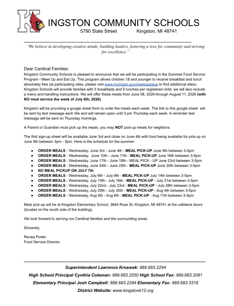 Summer Food Program Info