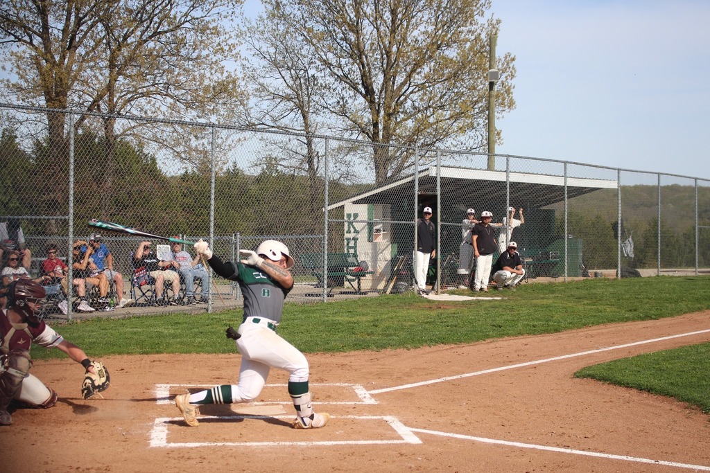 Senior Ayden Piel at bat vs Bismarck