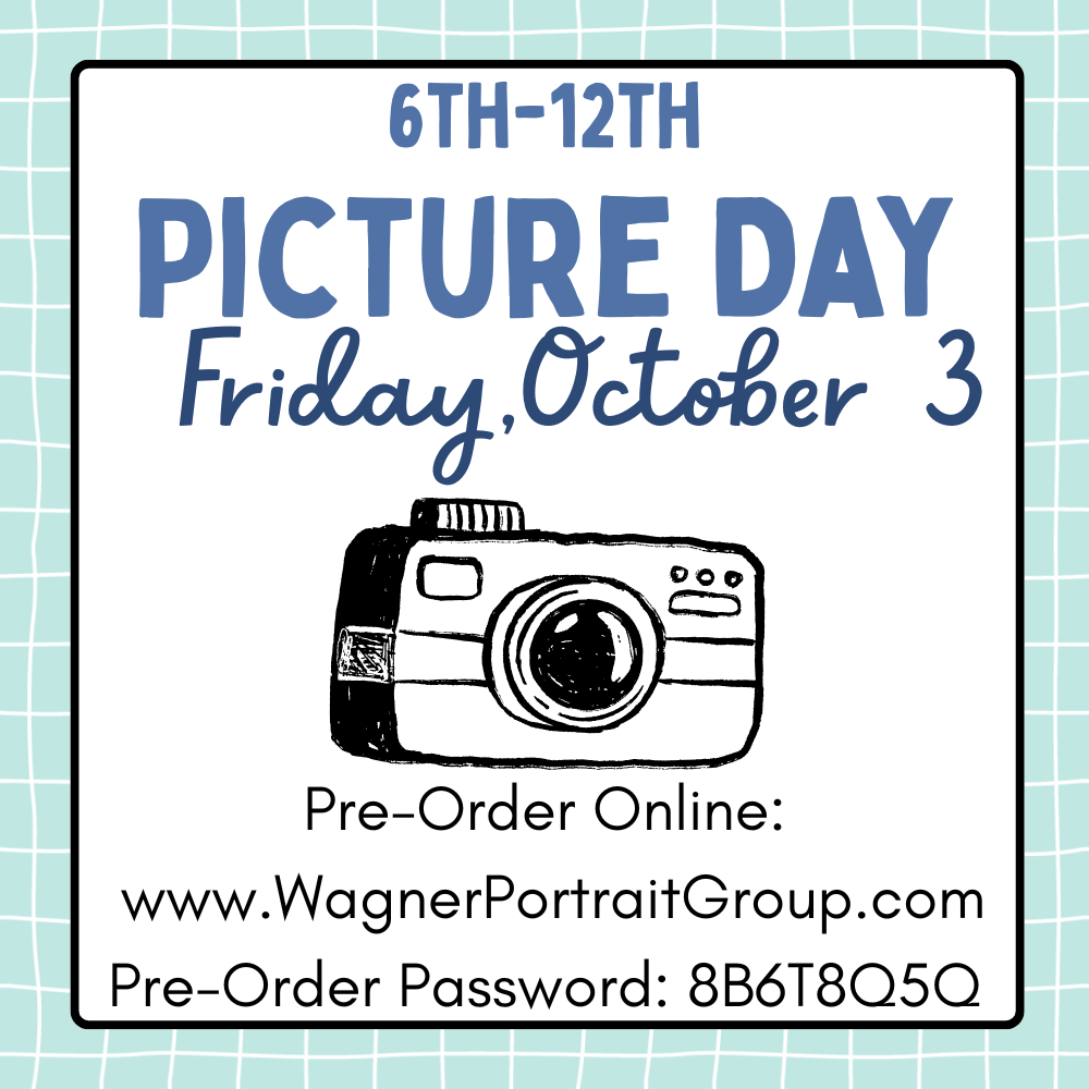 Picture Day Classroom Announcement in Blue Illustrative Style