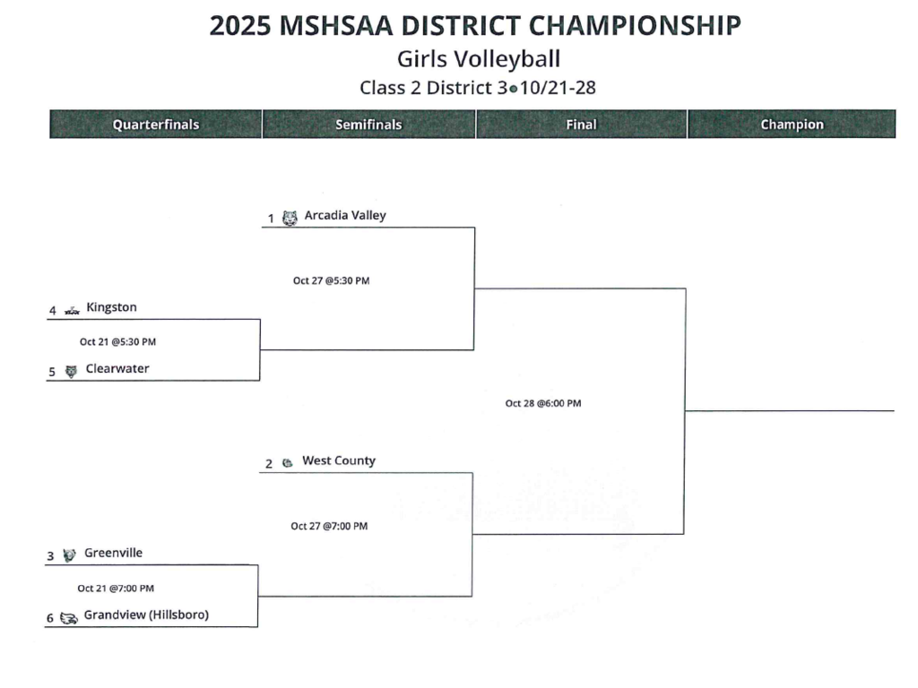 Class 2, District 3 Volleyball Bracket