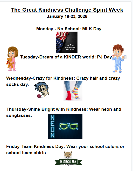 The Great Kindness Challenge Spirit Week!
