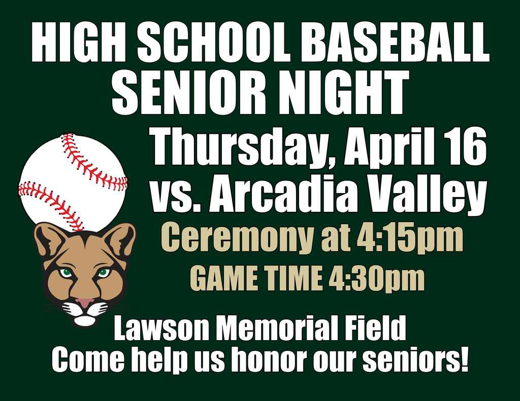 HS Baseball Senior Night 4/16