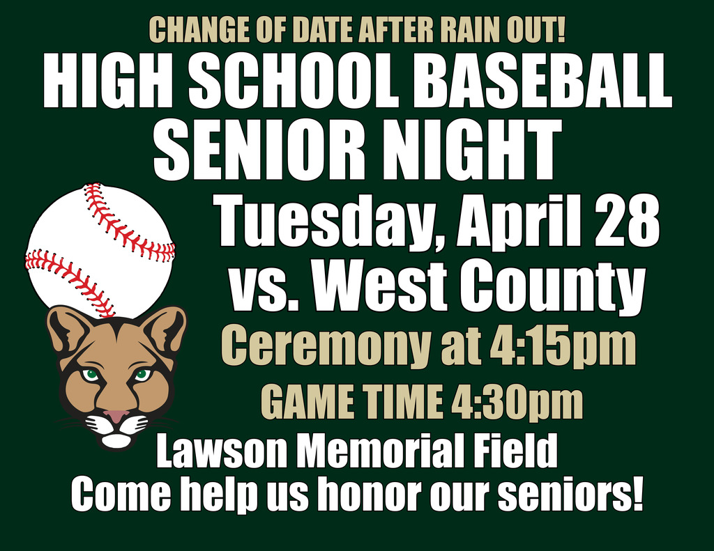 Baseball Senior Night 4/28