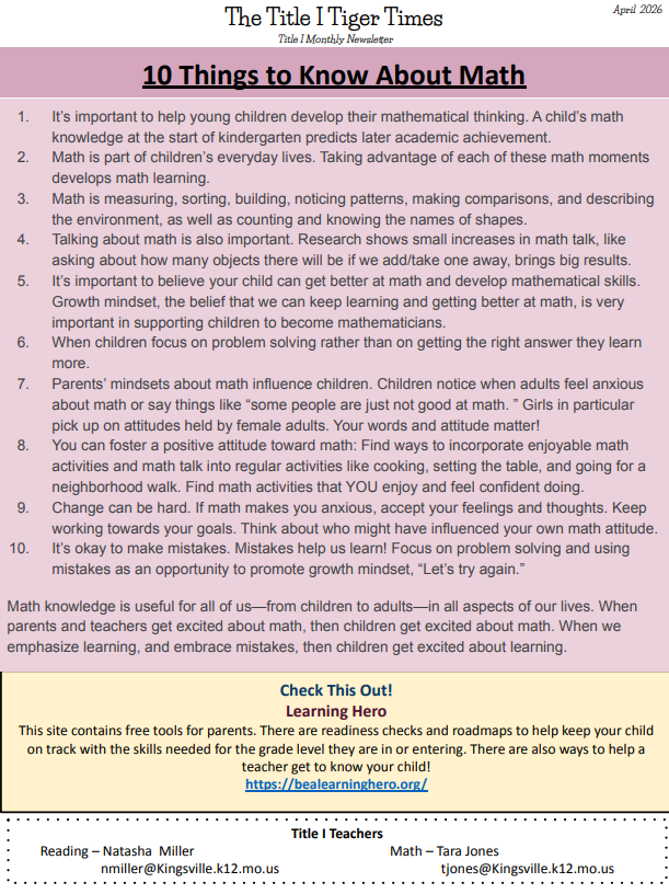 Title 1 Newsletter