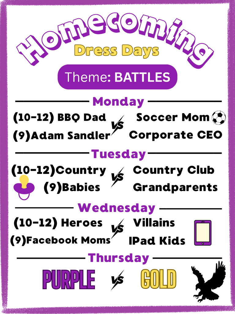 Homecoming Dress Up Days