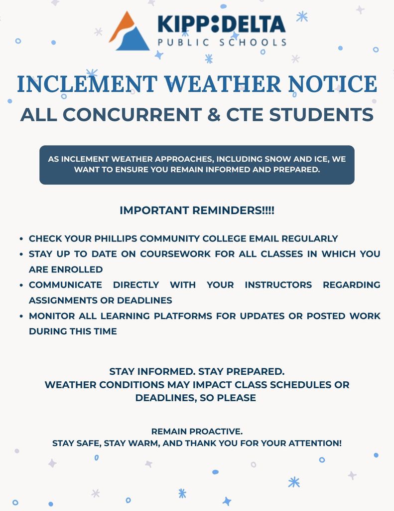 Inclement Weather Notice for Concurrent & CTE Students