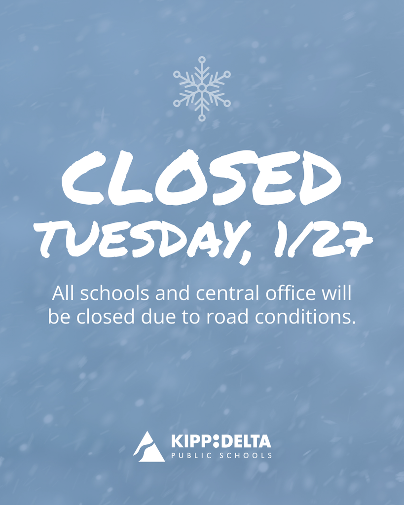 Schools and offices will be closed Tuesday, 1/27 due to road conditions.