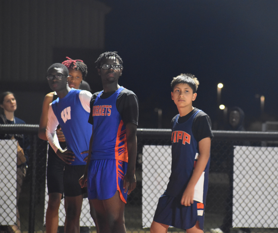 KIPP Blytheville & Helena track athletes at the first match of the 2025-26 season.