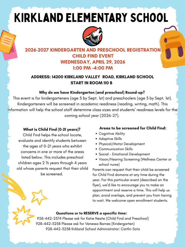Child Find and Kindergarten Reg.