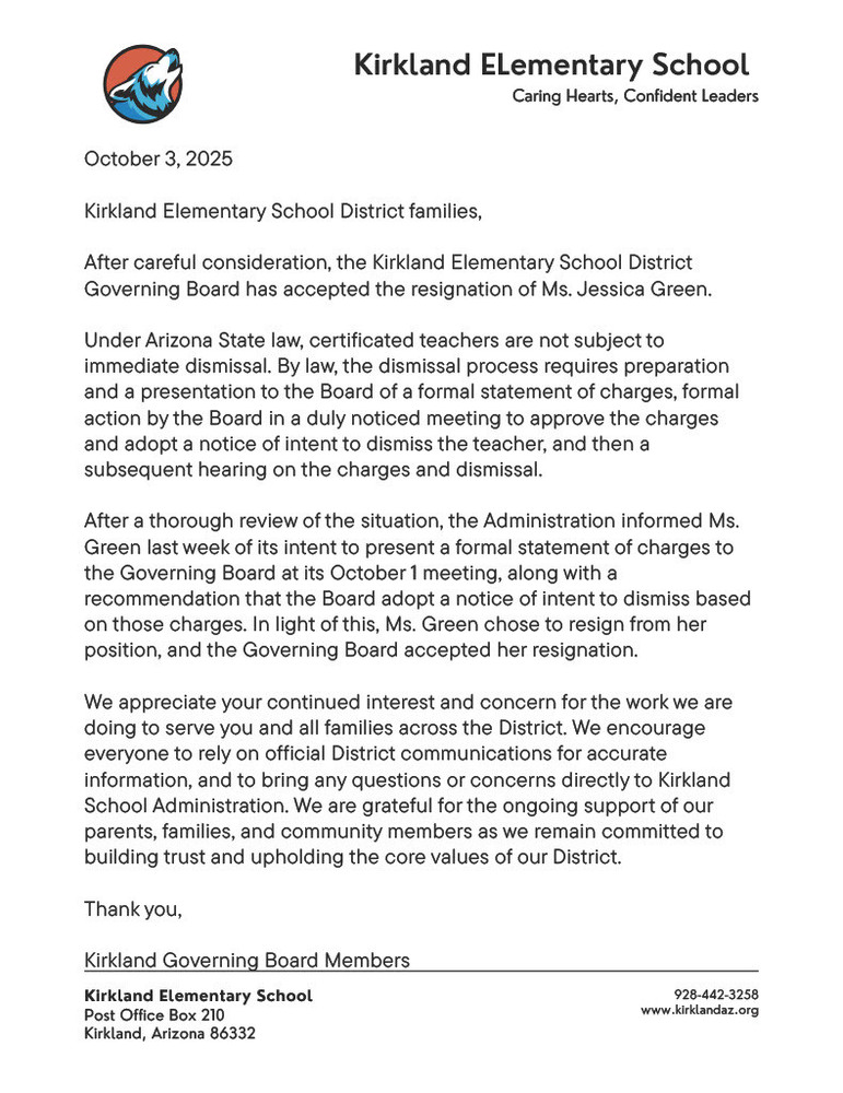Letter regarding JG