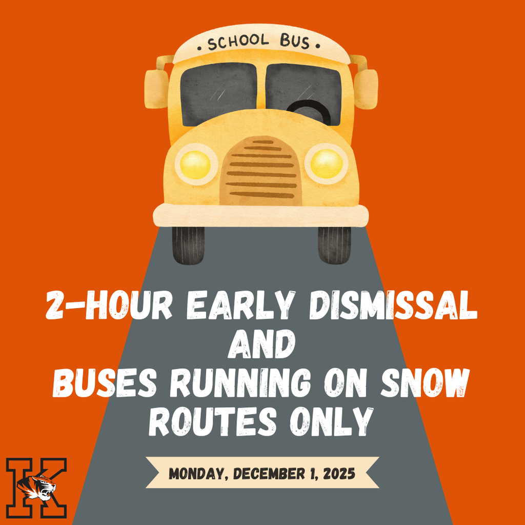2-Hour Early Dismissal and Snow Routes Only on Monday, December 1, 2025