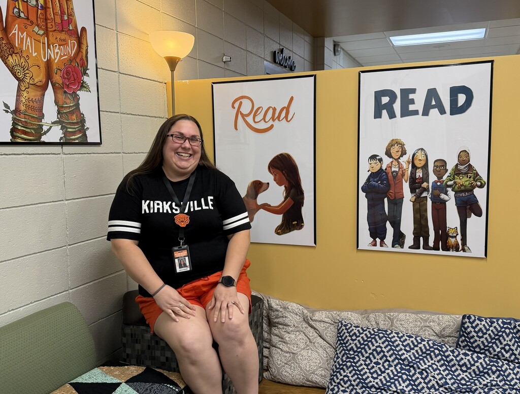 Mrs. Stephens in WMMS Library