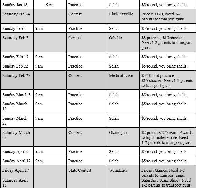 25-26 Trapshooting Dates