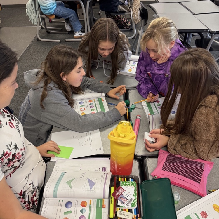 6th grade math students working together