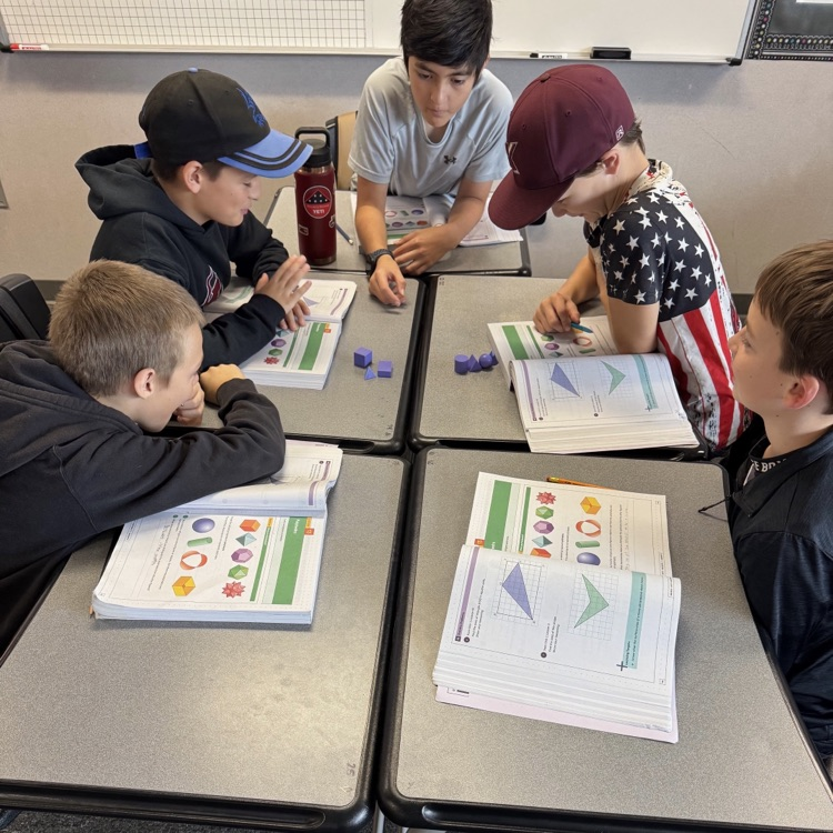 6th grade math students working together