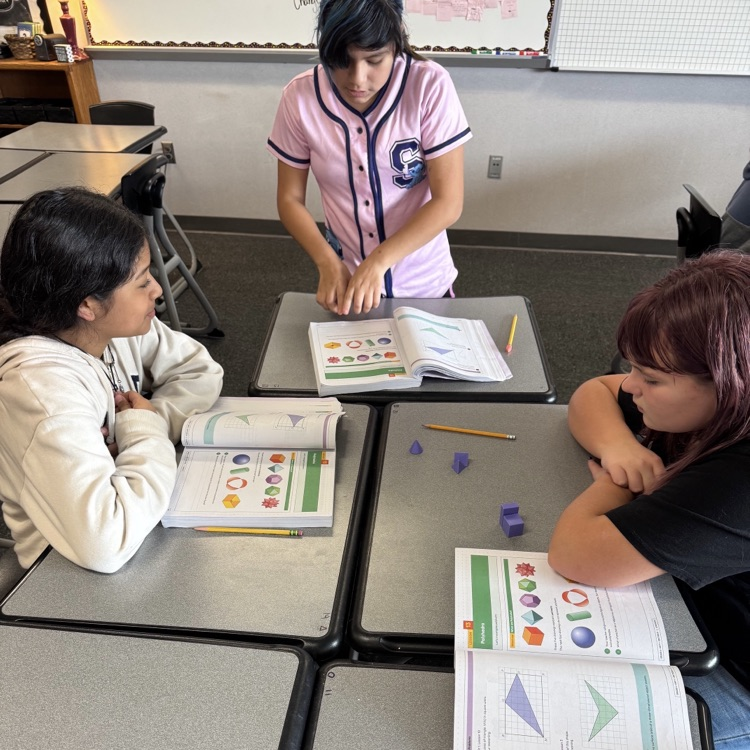 6th grade math students working together