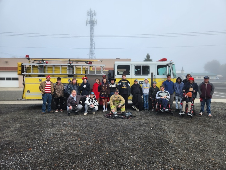 students touring fire station